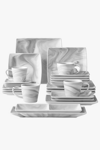 Service de table porcelaine effet marbre 32 pieces