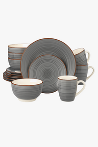 Service de table porcelaine vintage rayures 16 pieces
