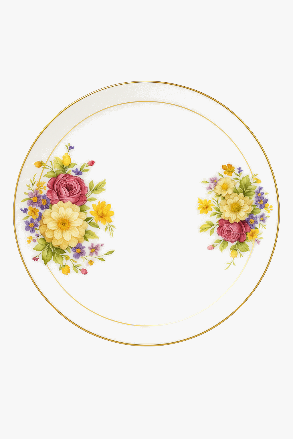 Service table porcelaine fine motif floral personnalisable occidental