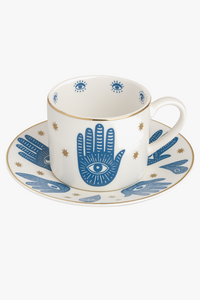 Service thé vintage céramique italienne tasse soucoupe plateau
