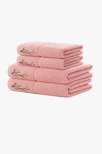 serviette de bain bambou brodée ultra absorbante set