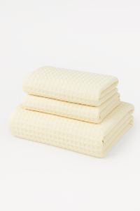 serviette de bain coton gaufré lot 3 absorbantes