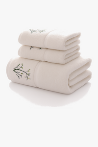 serviette de bain en bambou ultra absorbante brodée