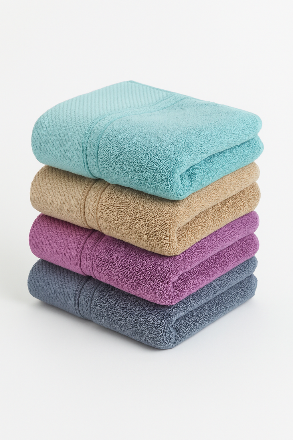 Serviette de bain lot 4 coton brodé rapide