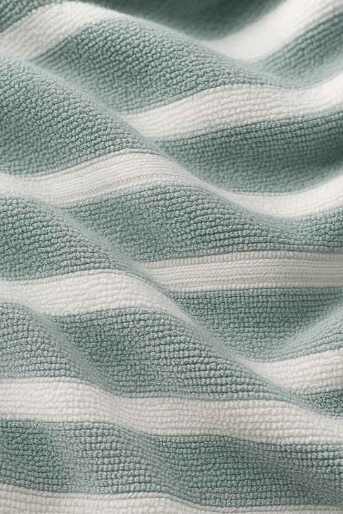 serviette de bain polaire corail rayures absorbante domicile - vue 2 sur 2