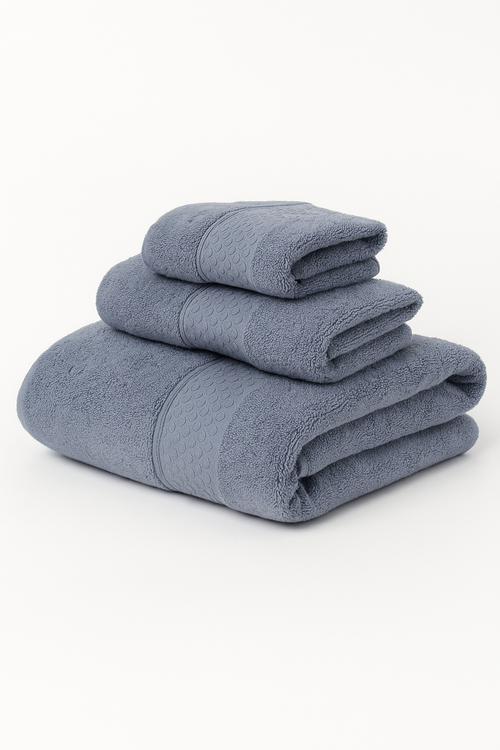 serviette de bain set coton doux absorbant uni