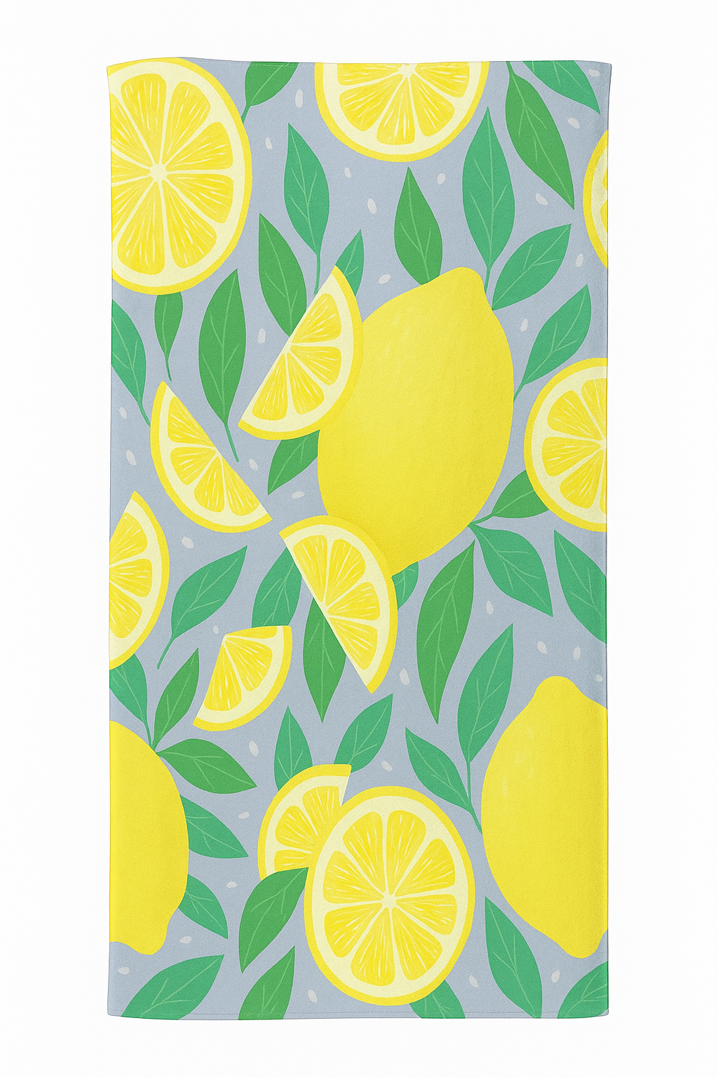 serviette de plage microfibre séchage rapide motif citron - vue 2 sur 3