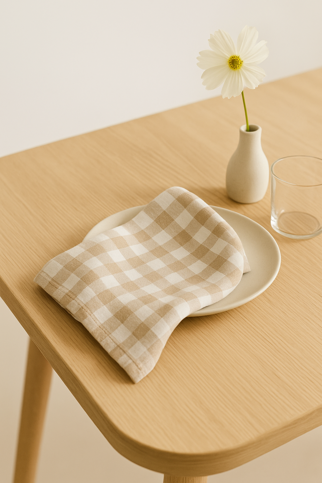 Serviette de table à carreaux style moderne polyester - vue 2 sur 2