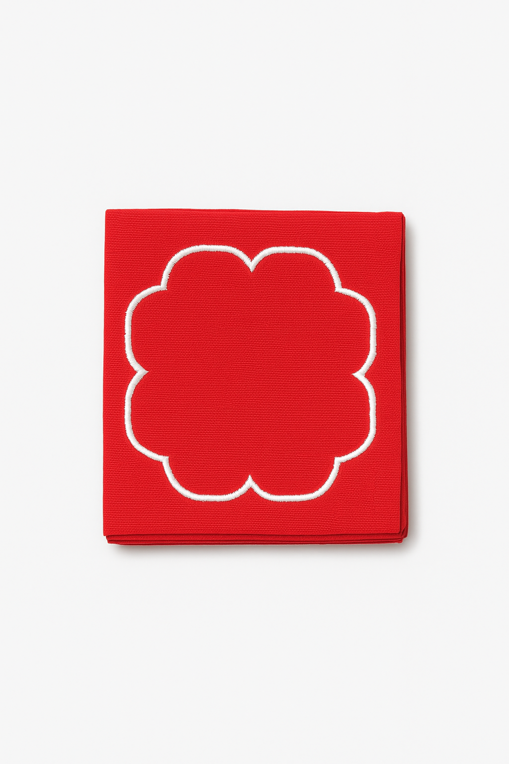 Serviette de table coton bord lotus brodé champêtre - vue 2 sur 3