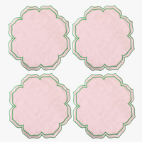 Serviette de table coton bord lotus style pastoral