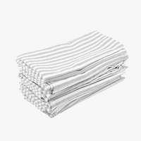 Serviette de table lin coton rayée lot 12