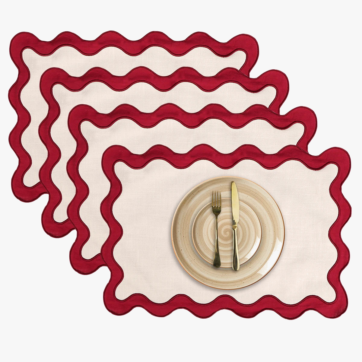 Serviette de table lot 4 coton lin moderne