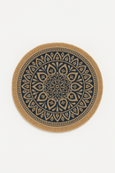Set de table bambou tissé bohème pompons déco