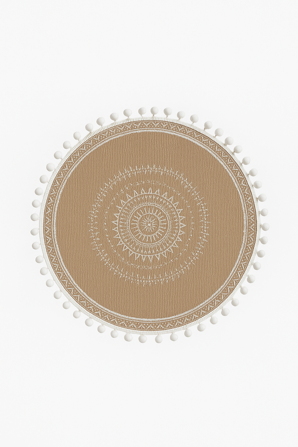 Set de table bohème tressé bambou pompons jute