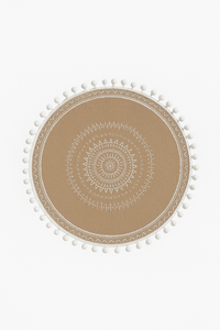 Set de table bohème tressé bambou pompons jute