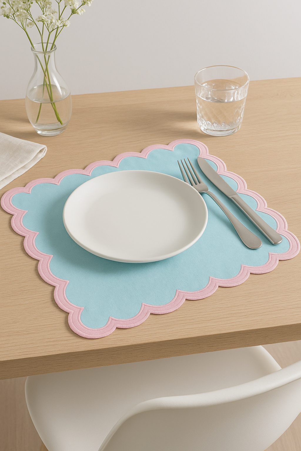set de table coquillage style marin coton lin - vue 2 sur 2