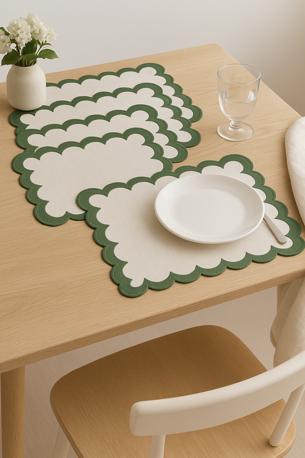 Set de table coquillage style marin coton lin - vue 2 sur 2
