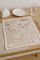 Set de table coton brodé style rétro champêtre