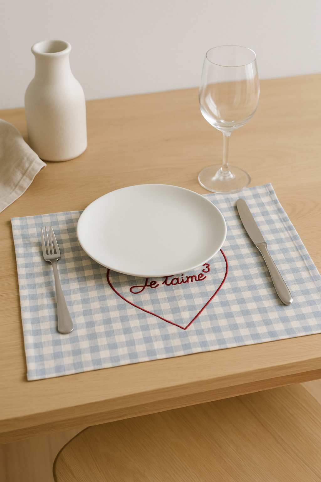 Set de table coton brodé style rétro champêtre - vue 2 sur 2