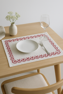 Set de table coton brodé style rétro champêtre