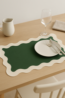 Set de table coton brodé style vintage ondulé