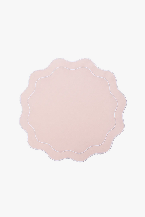 Set de table coton brodé style vintage ondulé