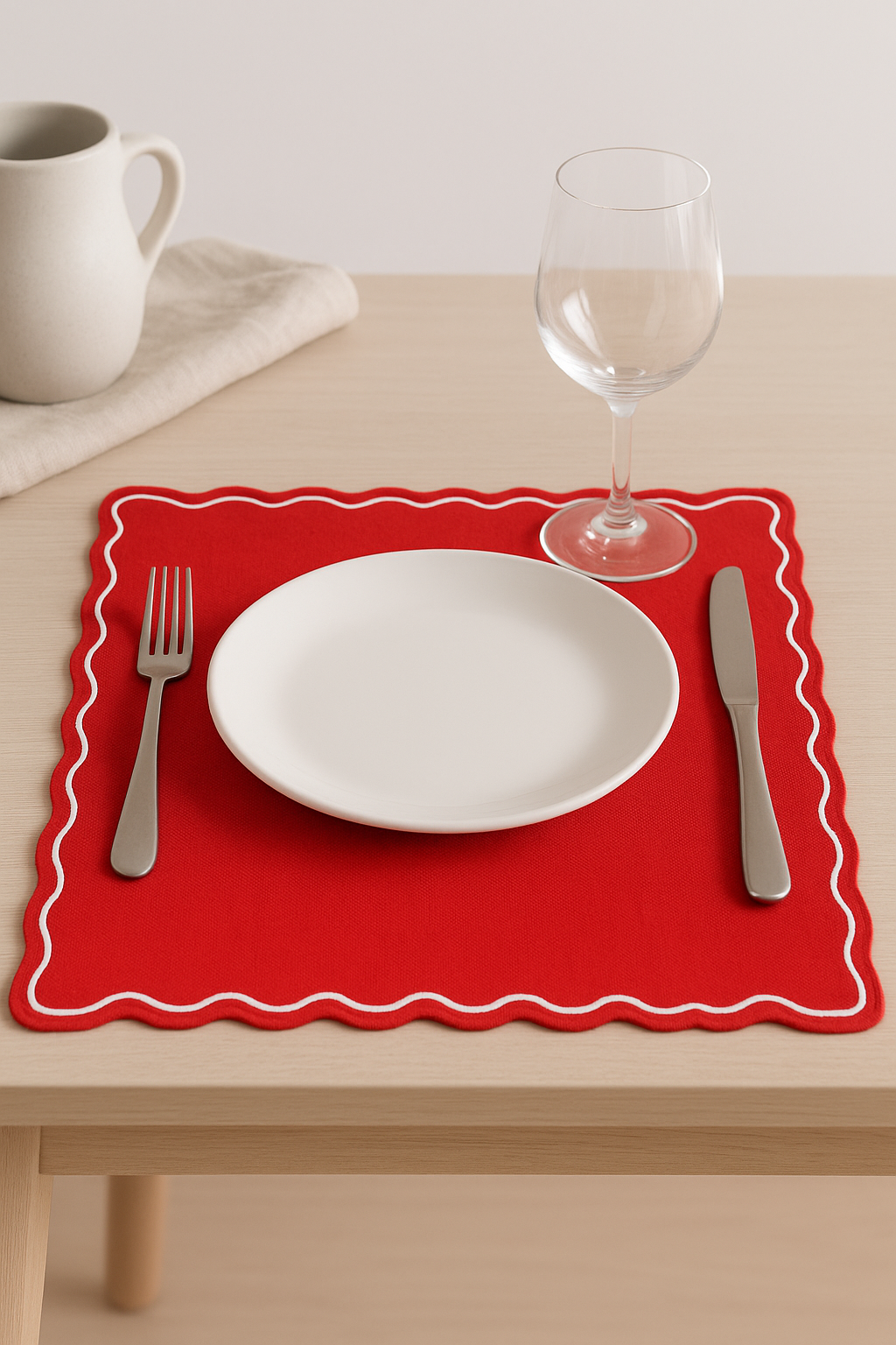Set de table coton lin motif coquillage marin - vue 2 sur 2