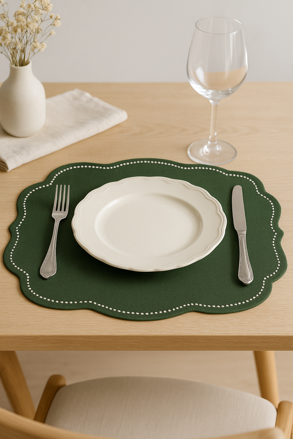 Set de table coton lin motif coquille marine - vue 2 sur 2