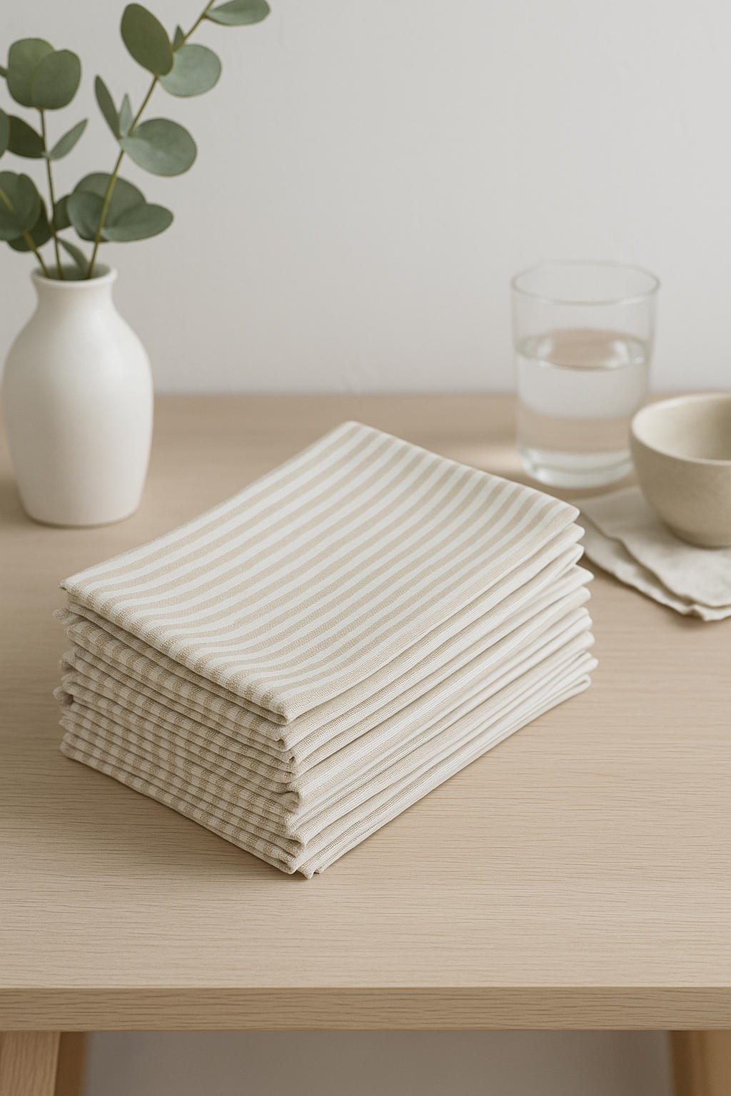 Set de table coton lin rayé style europe - vue 2 sur 2