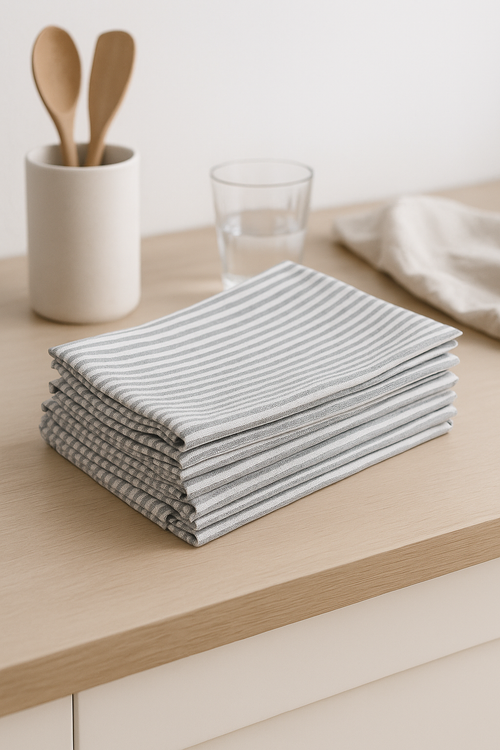 Set de table coton lin style europeen rayures - vue 2 sur 2