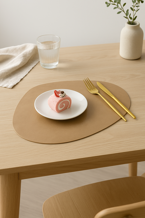 Set de table cuir pu forme feuille décoratif - vue 2 sur 2