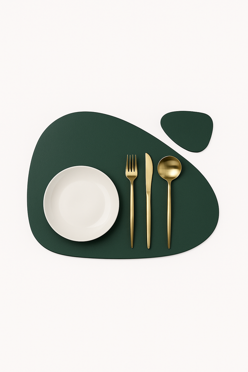 Set de table cuir pu forme irrégulière style