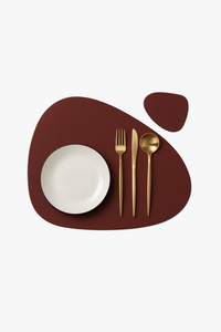Set de table cuir pu imperméable forme irrégulière