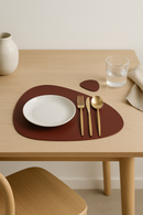Set de table cuir pu imperméable forme irrégulière