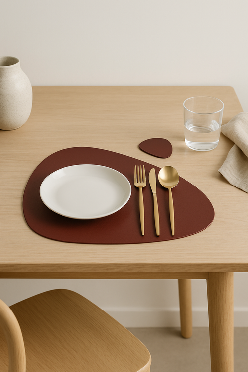 Set de table cuir pu imperméable forme irrégulière - vue 2 sur 2