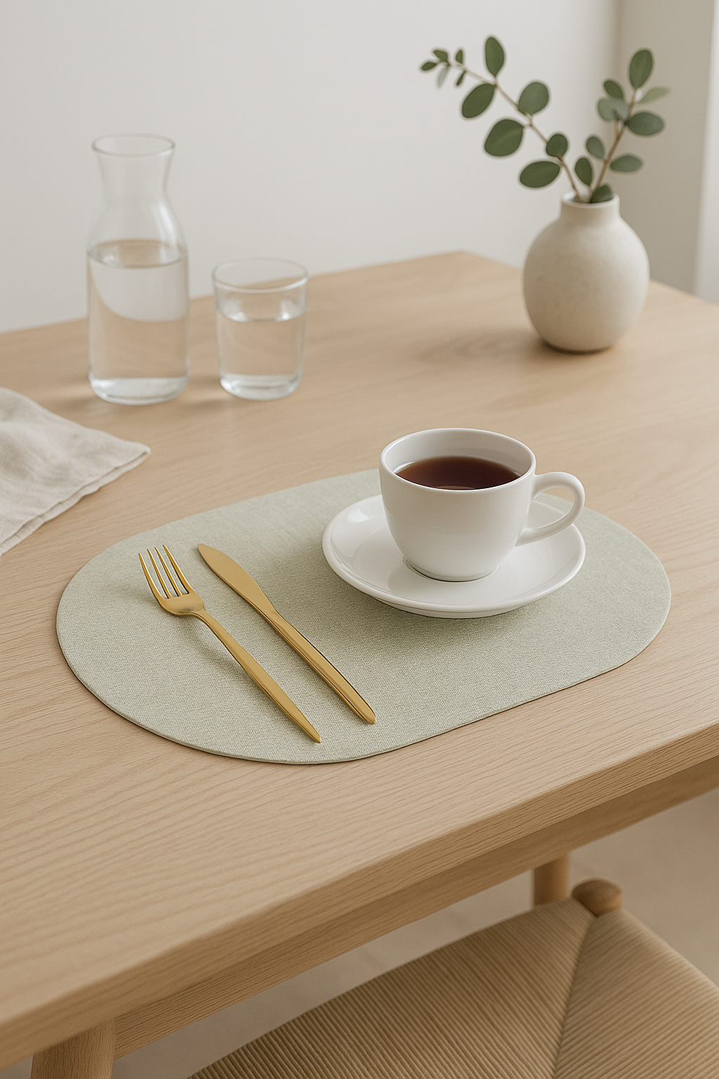 Set de table decoratif ovale antiderapant resistant chaleur