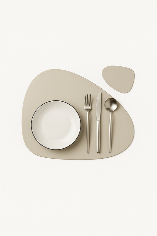 Set de table dessous de verre cuir pu