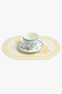 Set de table en lin brodé style colorblock
