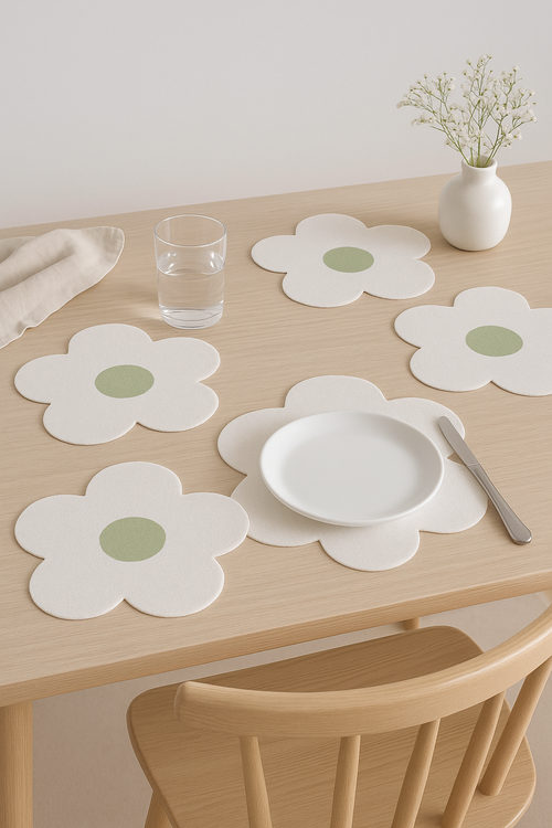 Set de table fleuri style prairie chic tissu - vue 2 sur 2