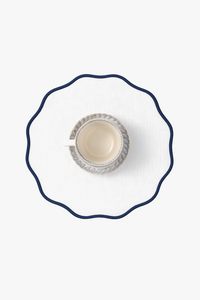 Set de table lin brodé style color block