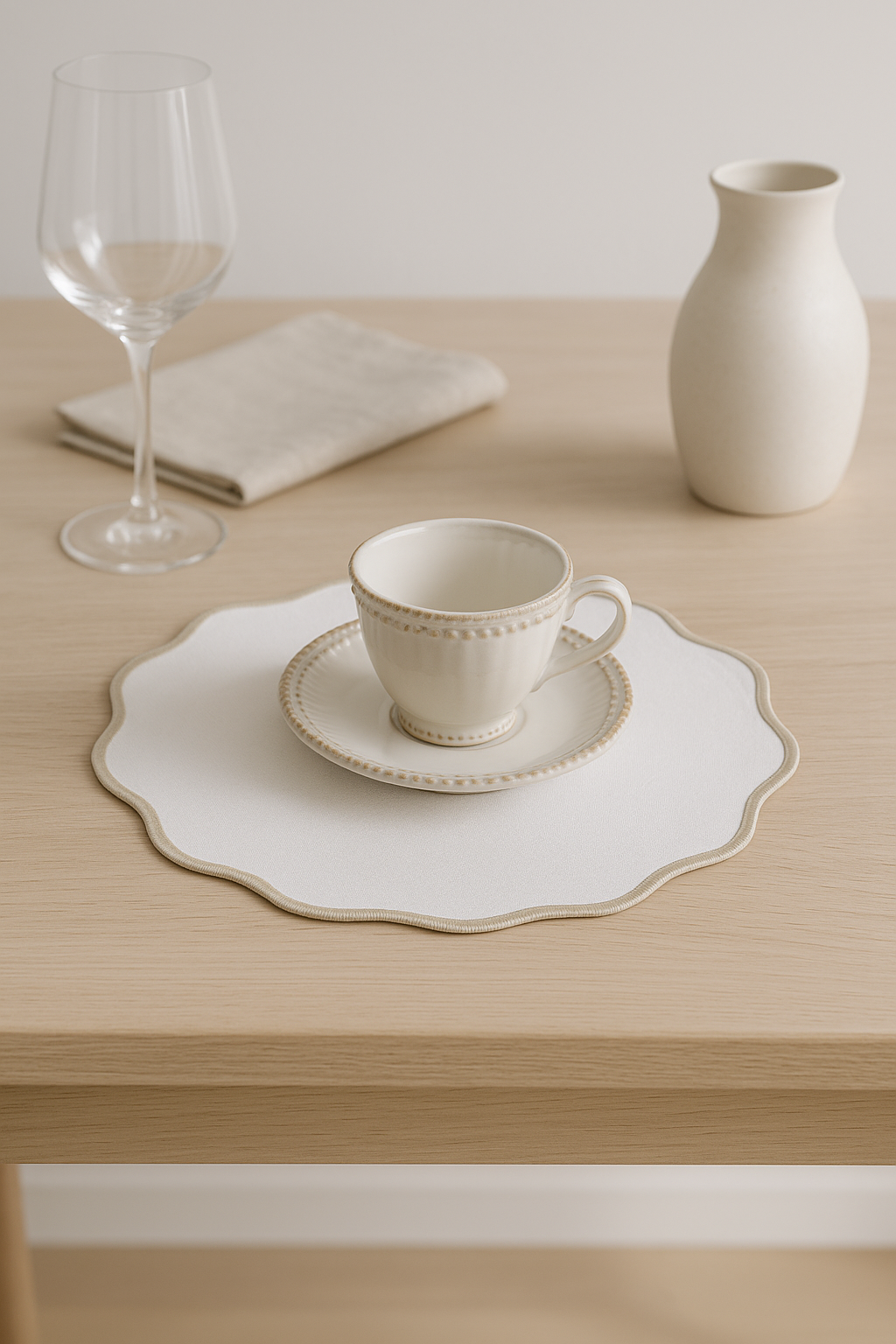 Set de table lin brodé style color block - vue 2 sur 2