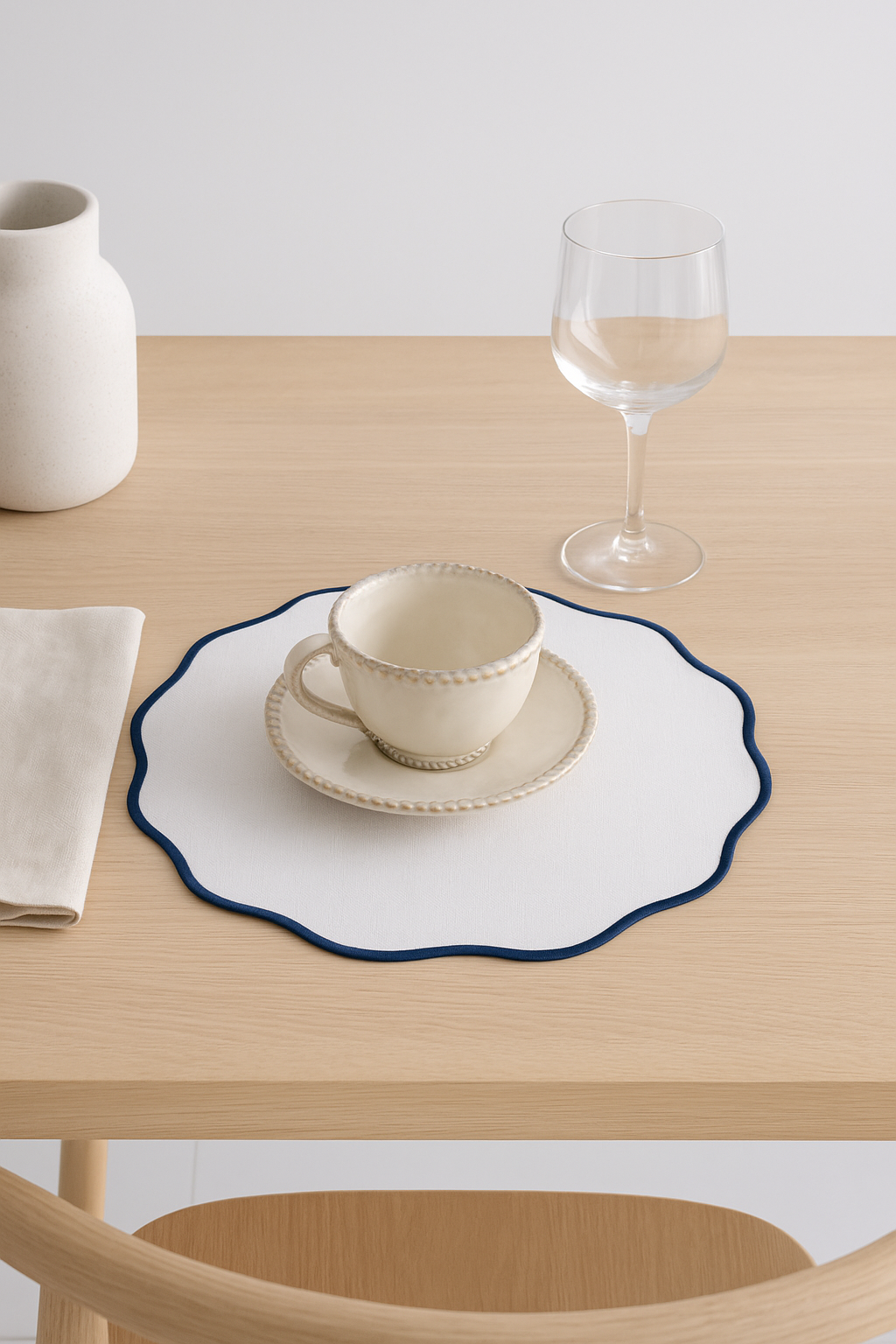 Set de table lin brodé style color block - vue 2 sur 2
