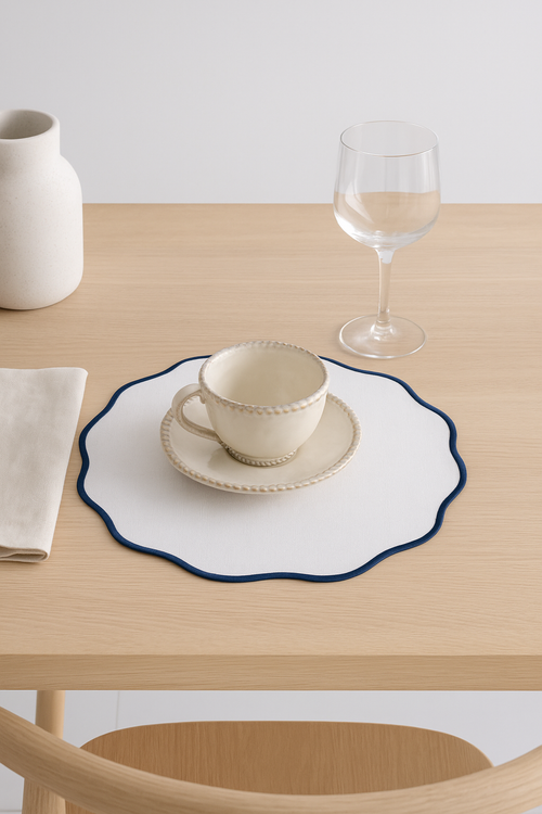 Set de table lin brodé style color block - vue 2 sur 2