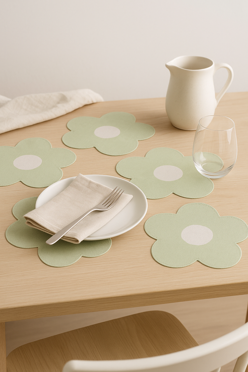 Set de table lot 4 style prairie floral - vue 2 sur 2