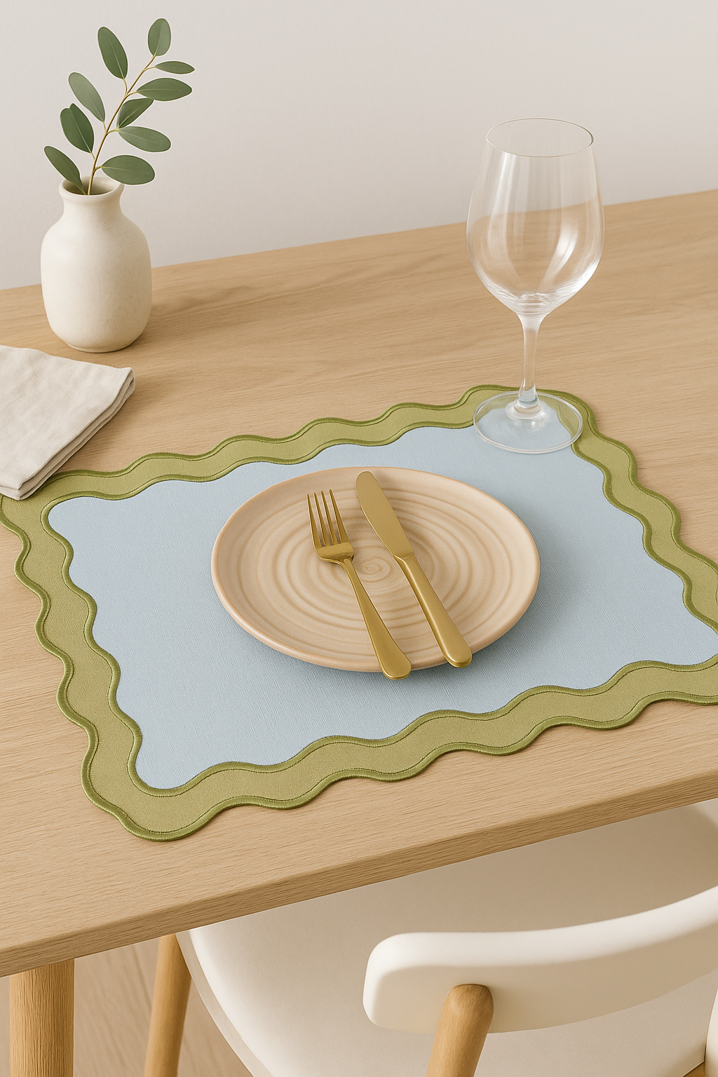 Set de table motif coquillage saint jacques coton - vue 2 sur 2