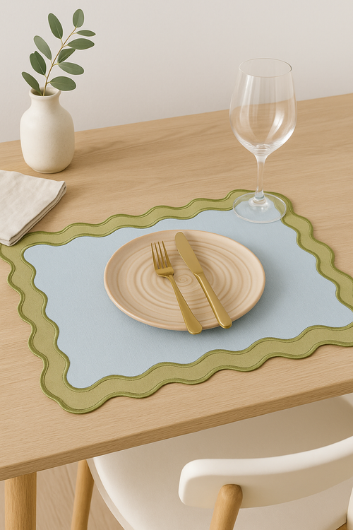 Set de table motif coquillage saint jacques coton - vue 2 sur 2