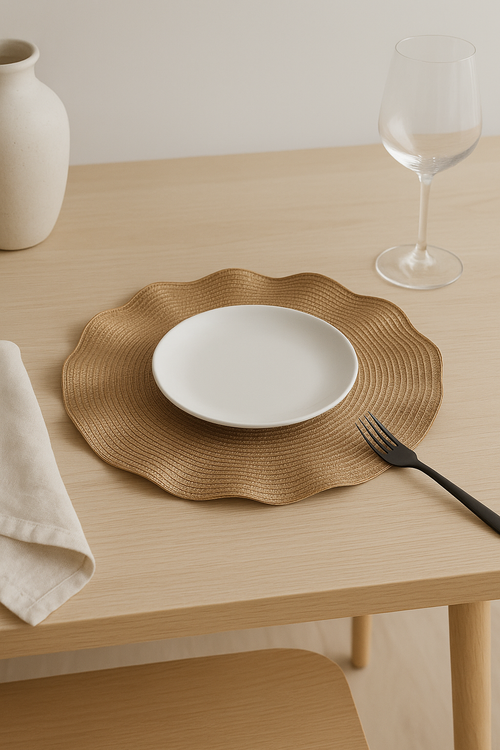 Set de table ondulés tressés modernes lavables lot - vue 2 sur 2