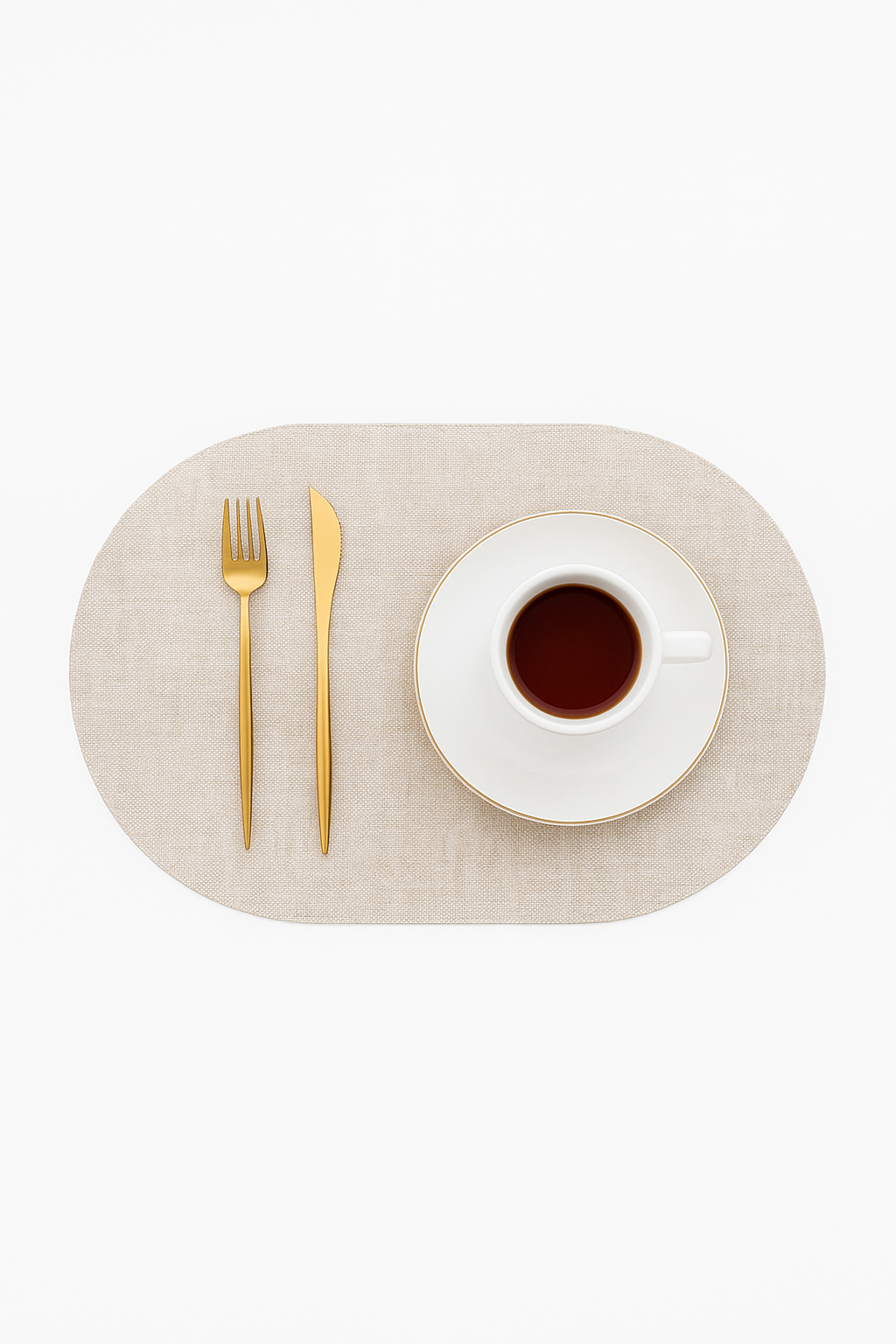 Set de table oval motif feuille style americain