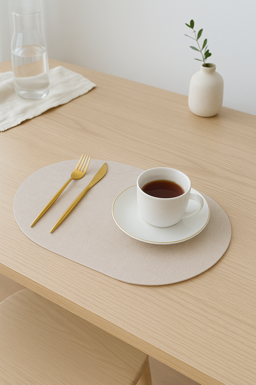 Set de table ovale similicuir antidérapant résistant chaleur - vue 2 sur 2