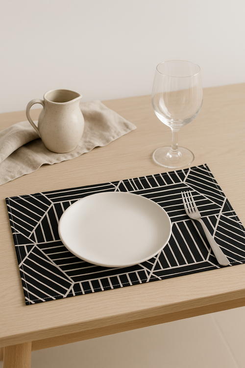 Set de table prairie chic rayures carreaux cuisine - vue 2 sur 2
